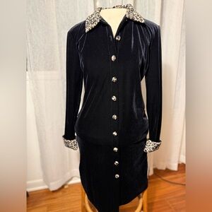 Ronni Nicole Black Dress with Leopard Cuffs